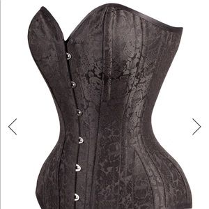 SALE!! NWT Longer Length Black Brocade Corset